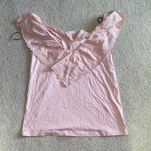 NEW- H&M Pink Lace Top